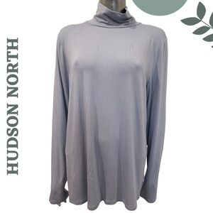 🛍️3/$40 Hudson North Soft Blue Mock Neck Long Sleeve Top – XL